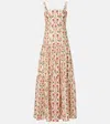 Agua By Agua Bendita Lima Floral Linen Maxi Dress In Multi