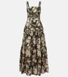 Agua By Agua Bendita Lima Floral Linen Maxi Dress In Multicoloured