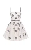 Agua By Agua Bendita Lima Floral Linen Mini Dress In Ivory