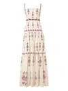 Agua By Agua Bendita Lima Relato Embroidered Linen Maxi Dress In Brown