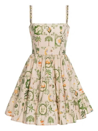 Agua By Agua Bendita Lima Floral-print Mini Dress In Multi