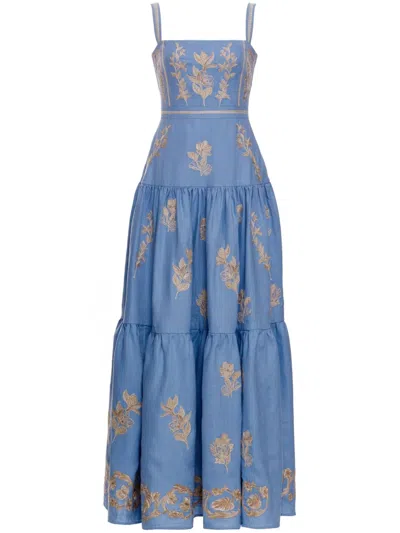 Agua By Agua Bendita Lima Madera Dress In Blue