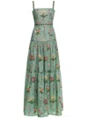 Agua By Agua Bendita Lima Tiered Linen Maxi Dress In Green