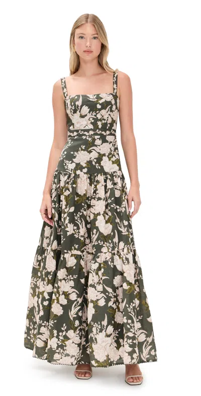 AGUA BY AGUA BENDITA LIMA MAXI GARDENIA DRESS MULTICOLOR