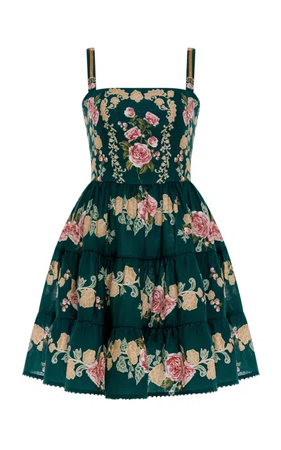 Agua By Agua Bendita Lima Mini Nostalgia Linen Mini Dress In Multi