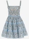 Agua By Agua Bendita Lima Embroidered Cotton Mini Dress In Multicolour
