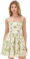 Agua By Agua Bendita Lima Tiered Printed Cotton-blend Mini Dress