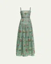 Agua By Agua Bendita Lima Tiered Linen Maxi Dress In Lima Orquidea