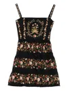 Agua By Agua Bendita Lima Strappy Floral Mini Dress In Black