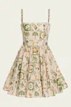 Agua By Agua Bendita Lima Tiered Printed Cotton-blend Mini Dress In Green
