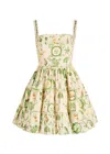 Agua By Agua Bendita Lima Tiered Printed Cotton-blend Mini Dress In Multi