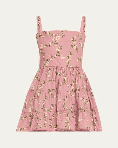 Agua By Agua Bendita Lima Wisteria Tiered Mini Dress In Multicolor