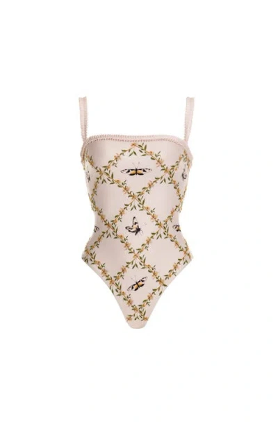 Agua By Agua Bendita Limon Azucar Ruffled Swimsuit In Pink