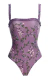 Agua By Agua Bendita Limon Floral Linen One-piece Bathing Suit In Multicolor