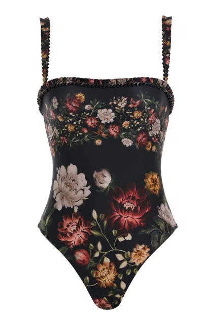 Agua By Agua Bendita Limon Floral One-piece Swimsuit