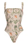 AGUA BY AGUA BENDITA LIMON PATTERNED ONE-PIECE SWIMSUIT