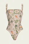 Agua By Agua Bendita Limon Patterned One-piece Swimsuit In Multi
