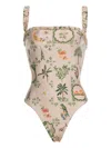 Agua By Agua Bendita Limón Wild Ruffled Floral-print Swimsuit