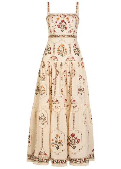 Agua By Agua Bendita Lina Printed Linen Maxi Dress In Multi