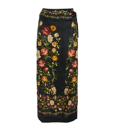 AGUA BY AGUA BENDITA LINEN FLORAL MIDI PAREO