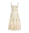 Agua By Agua Bendita Nispero Oasis Embroidered Linen Midi Dress In Multi