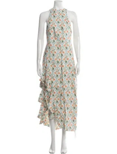 Pre-owned Agua By Agua Bendita Linen Long Dress In Neutral