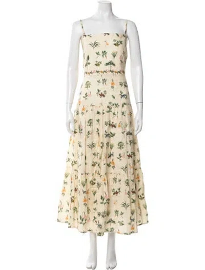 Pre-owned Agua By Agua Bendita Linen Long Dress In Neutral