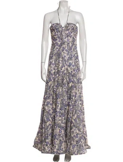 Pre-owned Agua By Agua Bendita Linen Long Dress In Pink