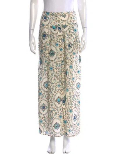 Pre-owned Agua By Agua Bendita Linen Long Skirt In Neutral