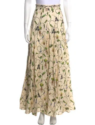 Pre-owned Agua By Agua Bendita Linen Long Skirt In Neutrals