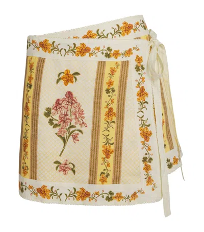 Agua By Agua Bendita Linen Luna Cordiller Mini Sarong In Multi