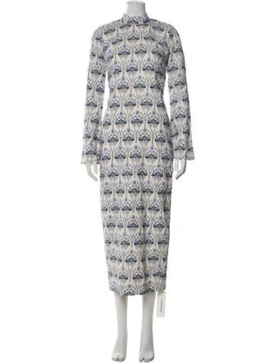 Pre-owned Agua By Agua Bendita Linen Midi Length Dress In White