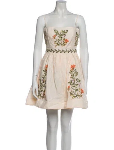 Pre-owned Agua By Agua Bendita Linen Mini Dress In Neutral