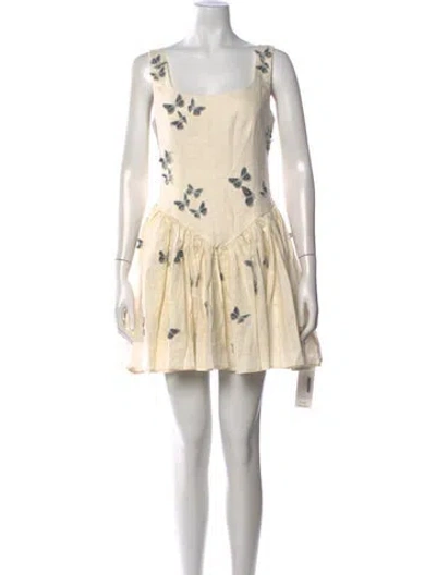 Pre-owned Agua By Agua Bendita Linen Mini Dress In Neutral