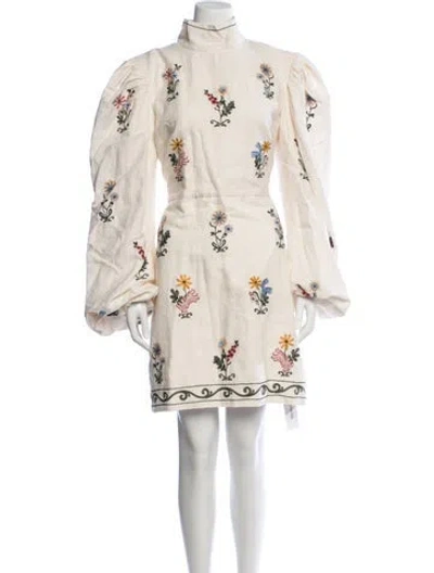 Pre-owned Agua By Agua Bendita Linen Mini Dress W/ Tags In Neutral