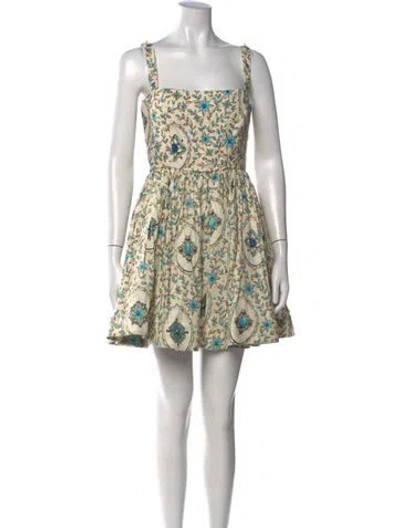 Pre-owned Agua By Agua Bendita Linen Mini Dress In Yellow