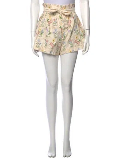 Pre-owned Agua By Agua Bendita Linen Mini Shorts In Neutral