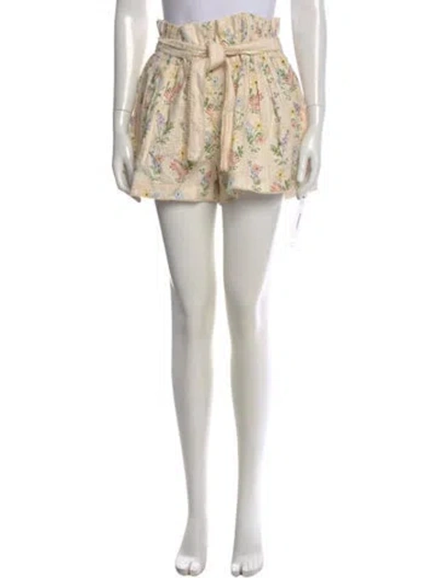 Pre-owned Agua By Agua Bendita Linen Mini Shorts In Neutral
