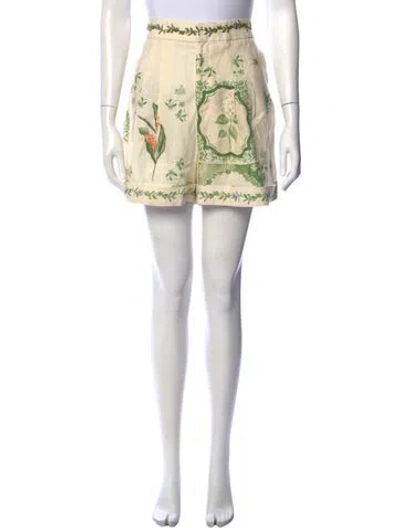 Pre-owned Agua By Agua Bendita Linen Mini Shorts In Neutral