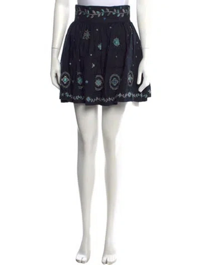 Pre-owned Agua By Agua Bendita Linen Mini Skirt In Black