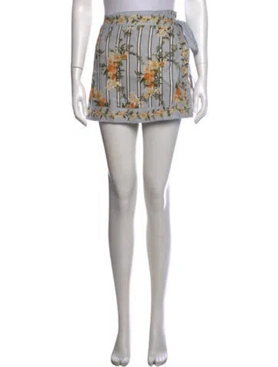 Pre-owned Agua By Agua Bendita Linen Mini Skirt In Blue