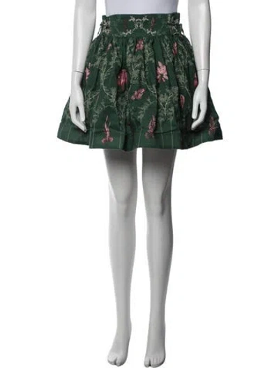 Pre-owned Agua By Agua Bendita Linen Mini Skirt In Green