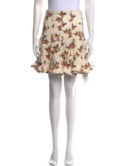 Pre-owned Agua By Agua Bendita Linen Mini Skirt In Neutral