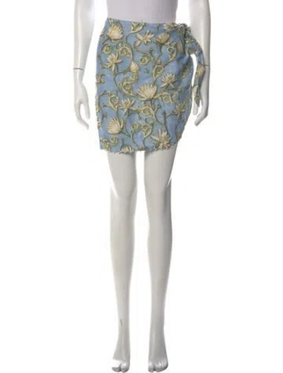 Pre-owned Agua By Agua Bendita Linen Mini Skirt In Purple