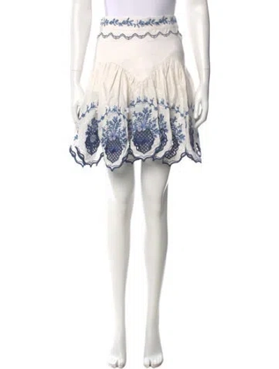 Pre-owned Agua By Agua Bendita Linen Mini Skirt In White