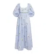 Agua By Agua Bendita Viviane Embroidered Linen Maxi Dress