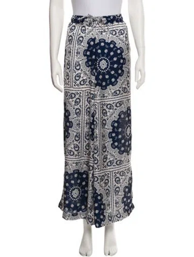 Pre-owned Agua By Agua Bendita Linen Wide Leg Pants In Blue
