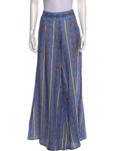 Pre-owned Agua By Agua Bendita Linen Wide Leg Pants In Blue