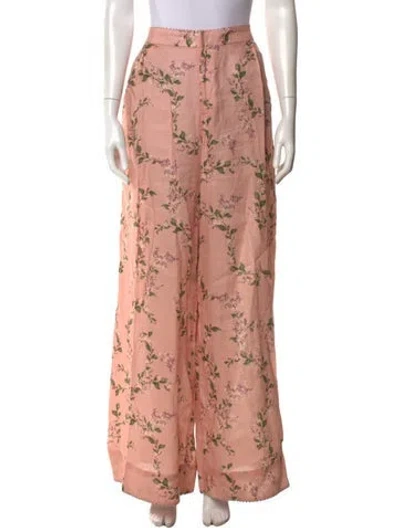 Pre-owned Agua By Agua Bendita Linen Wide Leg Pants In Pink