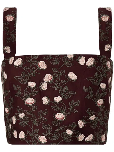 Agua By Agua Bendita Luciana Colibri Top In Red
